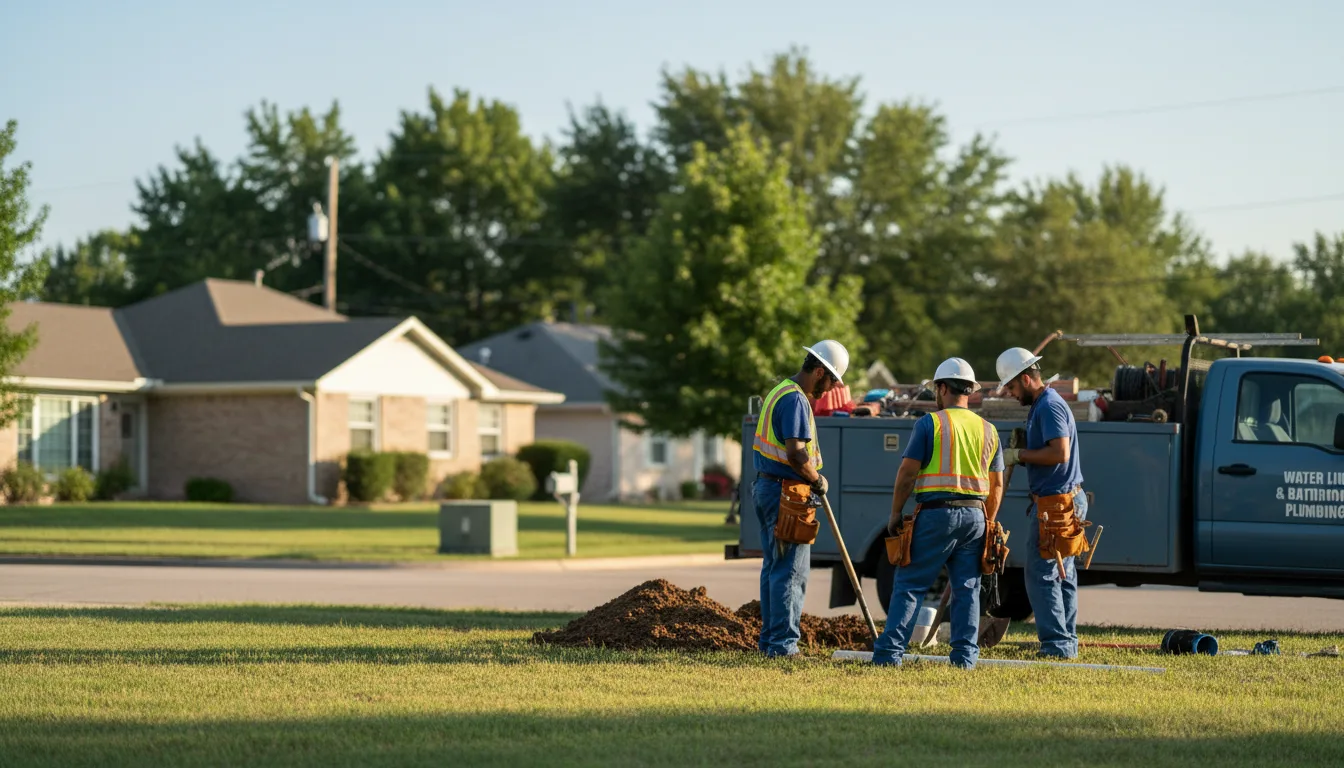 Residential water line and bathroom plumbing service in Gays, IL